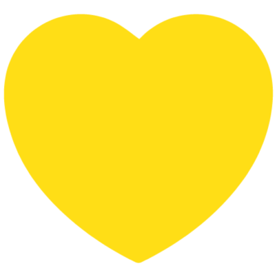 yellow love heart icon